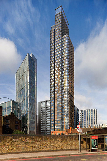 Principal Tower rises 50 stories and is one of London’s tallest residential buildings.