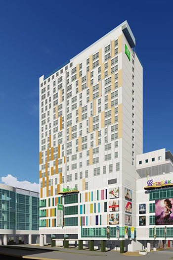 The 15-story hotel will be above the expansion of the Gateway Mall.