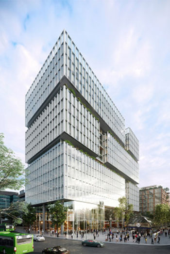 The tower will be located at the entrance to Macquarie Park’s new Sydney Metro station.