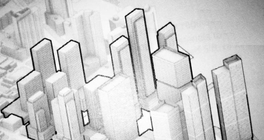 A rendering for the site shows multiple skyscrapers, with the tallest over 70 stories high.
