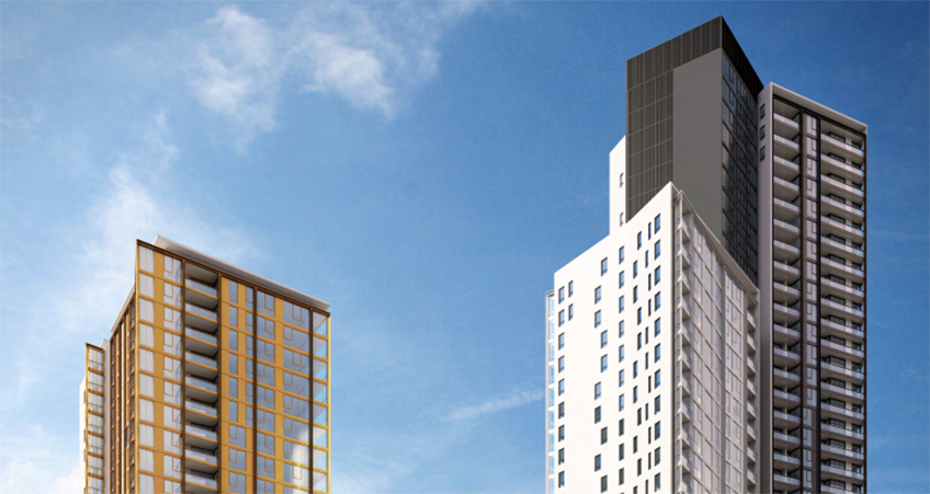 A socially-distanced topping out ceremony was held for the tower.