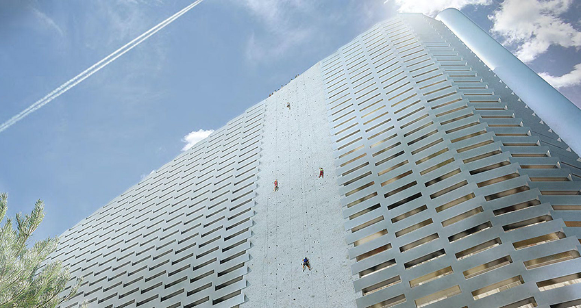 The climbing wall, which is only open to those with a higher level of experience, is set to reach 85 meters when completed.