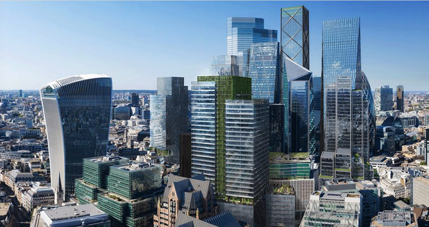 The office tower will include greening at a large scale, on both its façade and roof terrace.