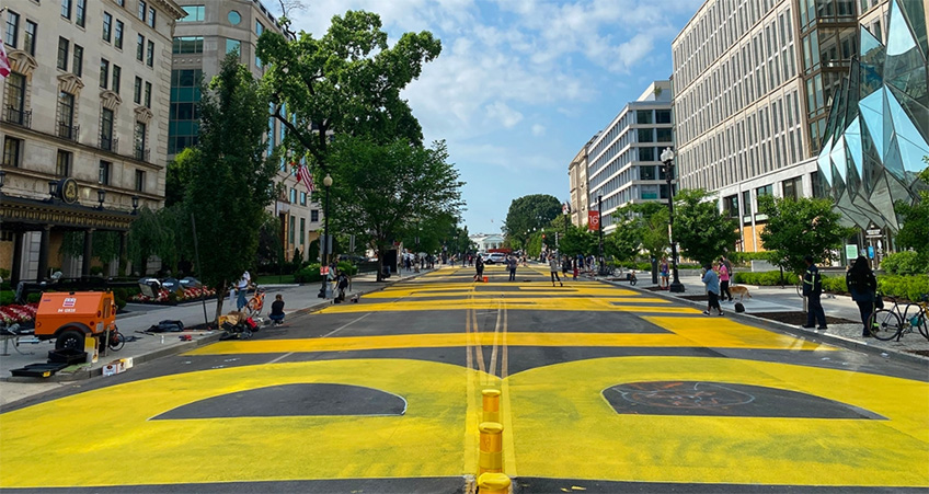 The city of D.C. painted 