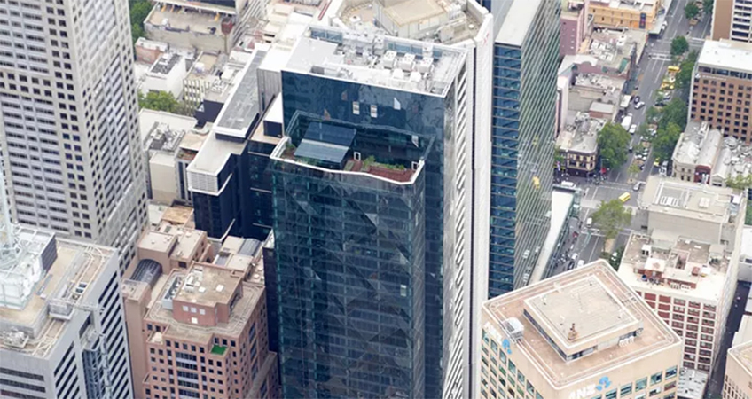 The precinct, at the leafy top end of Collins Street, comprises a 41-level office tower spanning up to 43,000 square meters of office space and a 255-room hotel.