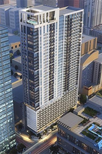 High Street Residential, the residential subsidiary of Dallas-based Trammell Crow Co., broke ground on a 43-story apartment tower in downtown Houston. It was designed by Houston-based Ziegler Cooper Architects.