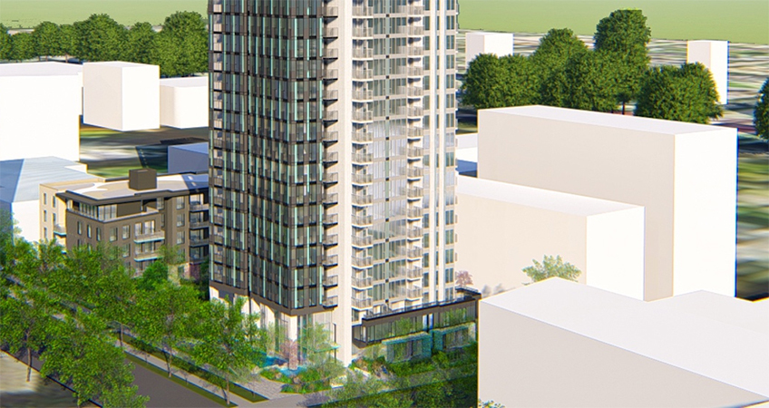 Artistic rendering of 4275 Grange Street, Burnaby. (RWA Architecture/Qualex Landmark)
