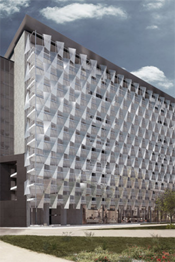 Active photocatalytic ceramic surfaces help a new project in Milan to counteract 59 kilograms per year of nitrogen oxide.