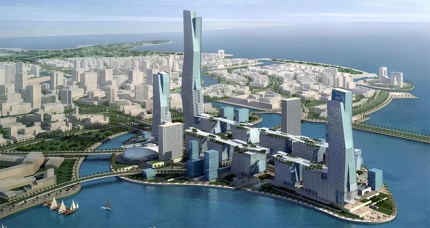 Rendering of the future city Neom, which will include 5G technology. Image credit: Neom.