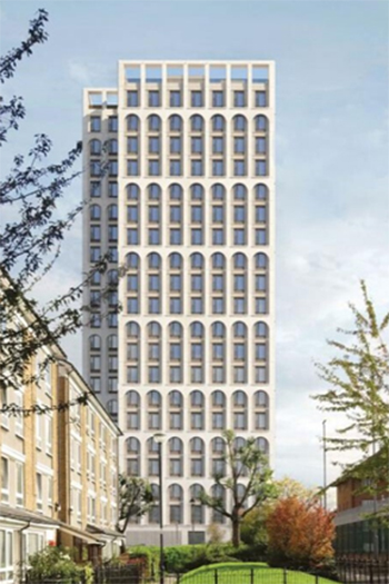 The 21-story tower would deliver 133 residential units in Fulham.