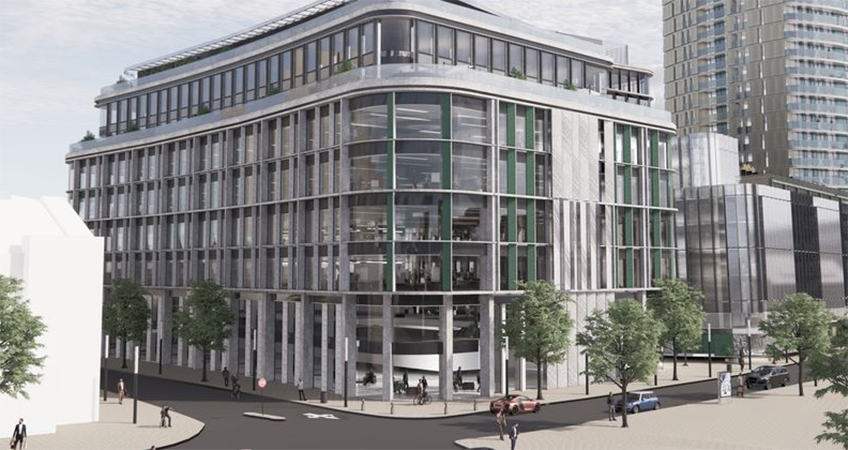 Rendering of what the new Eden Campus office building could look like (Image: Eden Campus).
