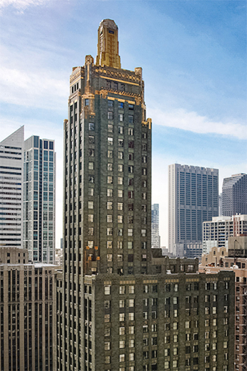 The gold-topped Chicago hotel was originally built in 1928, and has now been rebranded and sold as the Pendry Chicago.