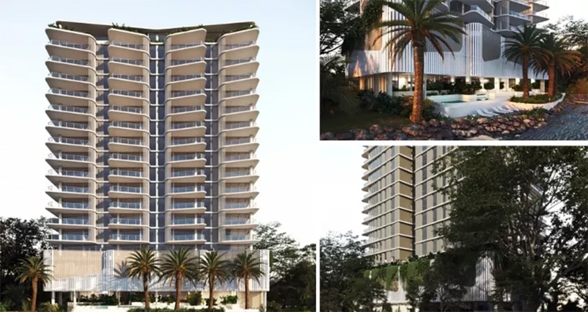 The apartment tower proposed for 1-7 Cannes Avenue, Surfers Paradise will replace the 1990s mansion.