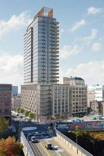 Rendering of the proposed 26-story 425 Summit Avenue. Image credit: Marchetto Higgins Stieve