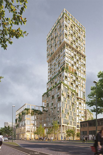 The tower will use cross-laminated timber (CLT) as part of its construction, and will feature a minimum of parking.