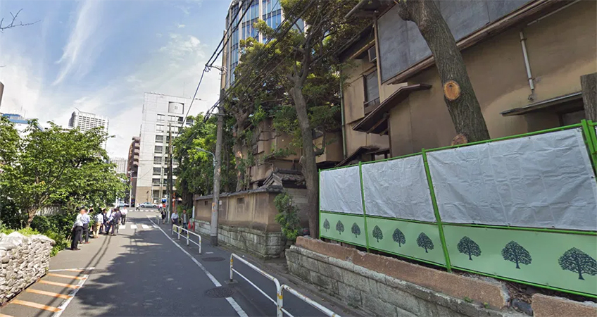 The site of the ryokan in Gotanda.