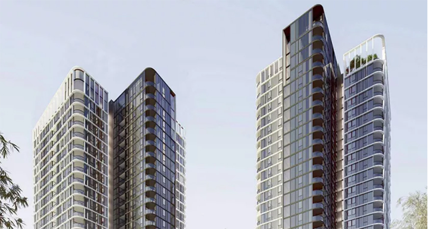 The two proposed towers will reach 26 and 27 stories and will involve the construction of a new road.