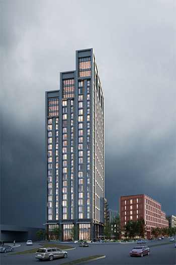 The tower blocks will be joined by walkways and greenery-filled public space.