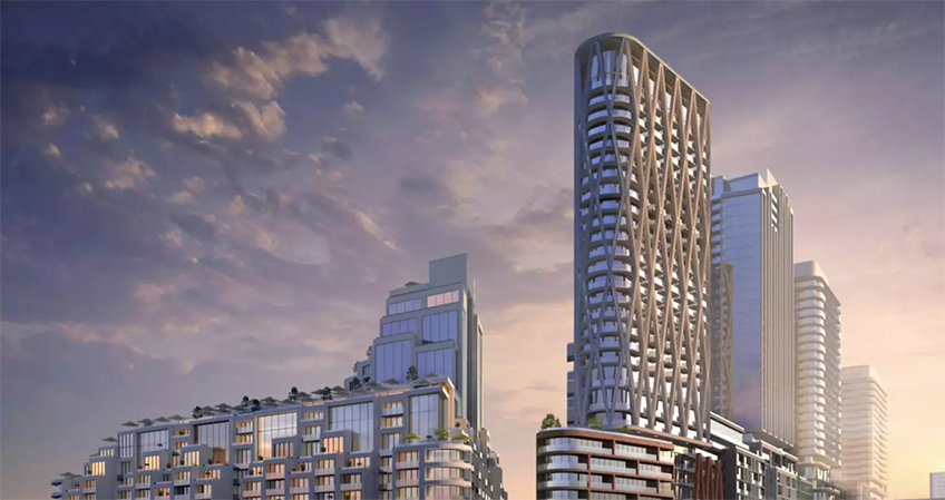 The planned development will deliver eight residential towers to the burgeoning neighborhood.
