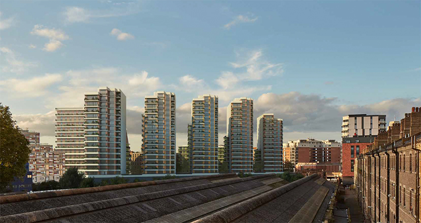 Ebury Bridge Estate will dedicate 53 percent of its habitable rooms to affordable housing. Source: astudio.