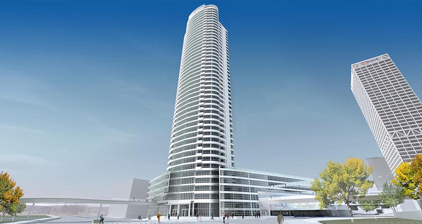 The Couture’s site once housed Milwaukee’s Downtown Transit Center, and sits on the shore of Lake Michigan. Image Credit: Barrett Visionary Development