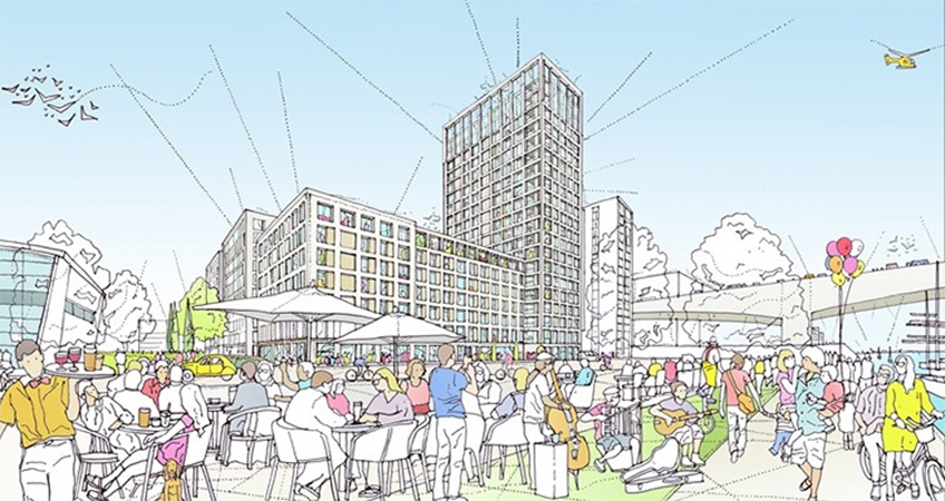 Rising on the banks of the River Clyde, the 20-story building is set to deliver 498 apartments. (c) PLATFORM_