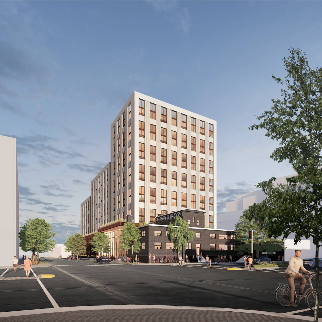 Baker’s Place will rise from 9 to 14 stories. Image credit Michael Green Architecture