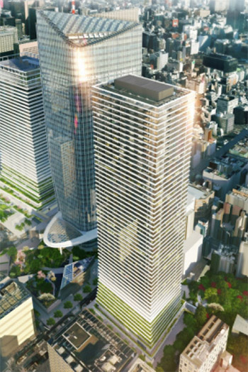 The 215-meter-tall tower is expected to be completed in January 2022. (c) Mori Building