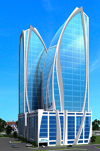 Seven16 Lafayette Tower would feature twin 20-story towers. Image credit:  The Gleason Group