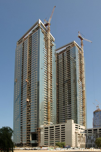Tiara United Towers have 849 residential units within the two towers. Image credit: Marshall Gerometta