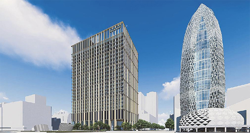 In Tokyo, the Meiji Yasuda Seimei Shinjuku building will reach to 129 meters. Image credit: Meiji Yasuda Life Insurance Co., Ltd
