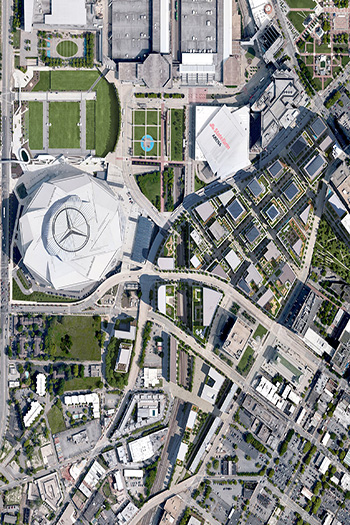 The Centennial Yards master plan in Atlanta covers 20 hectares (50 acres). Image credit: Foster + Partners