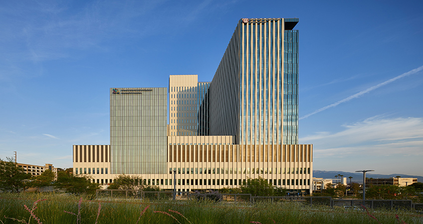 The Dennis and Carol Troesh Medical Campus in Loma Linda rests on 126 base isolators to protect it from earthquakes. Image credit: Loma Linda-PR Copyright 2021 Benjamin Benschneider