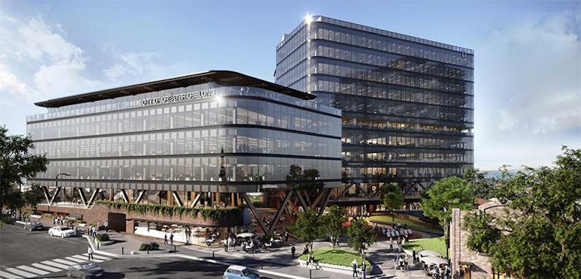 The mixed-use project is being designed in consultation with the traditional custodians of the land, the Wadawurrung People of the Kulin Nation. © Cox Architecture