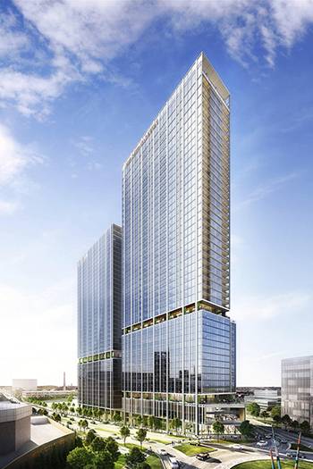 The Ritz-Carlton Hotel and Residences in Nashville will feature wraparound porches. Image credit: SOM