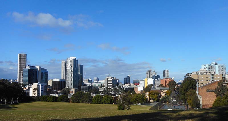 In Parramatta, in Greater Sydney, a 61-story residential project is planned. Image credit: Gareth Edwards, CC BY-SA 3.0 <https://creativecommons.org/licenses/by-sa/3.0>, via Wikimedia Commons