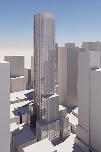 The 60-story tower would deliver over 800 residential units. (c) Sweeny & Co. Architects