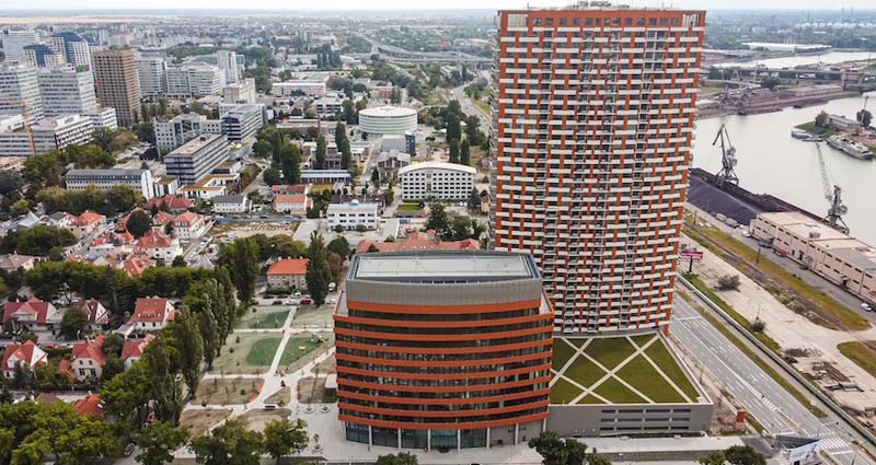 The116-meter-tall residential building began construction in early 2019 (c) J&T Real Estate