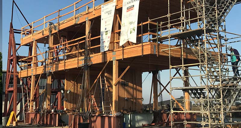 This testing follows a two-story shake table test that was conducted in 2017. (cc by-sa) Andre Barbosa, Oregon State University