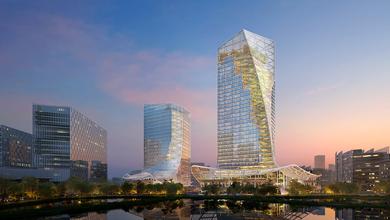 Chengdu Tianfu Software Park 1. Image courtesy MVRDV © ATCHAIN