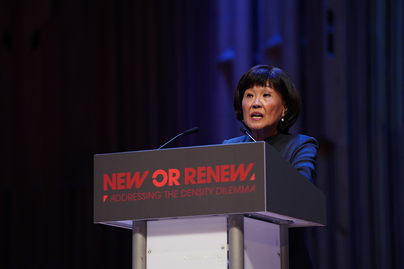 SawTeen See giving a keynote presentation in the closing plenary at the CTBUH 2024 International Conference in London, 25 September 2024. Image copyright CTBUH.