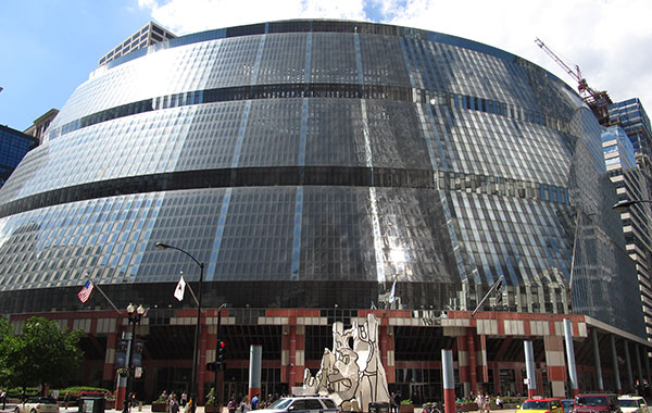Thompson Center, before new glass install.  Image credit: CTBUH