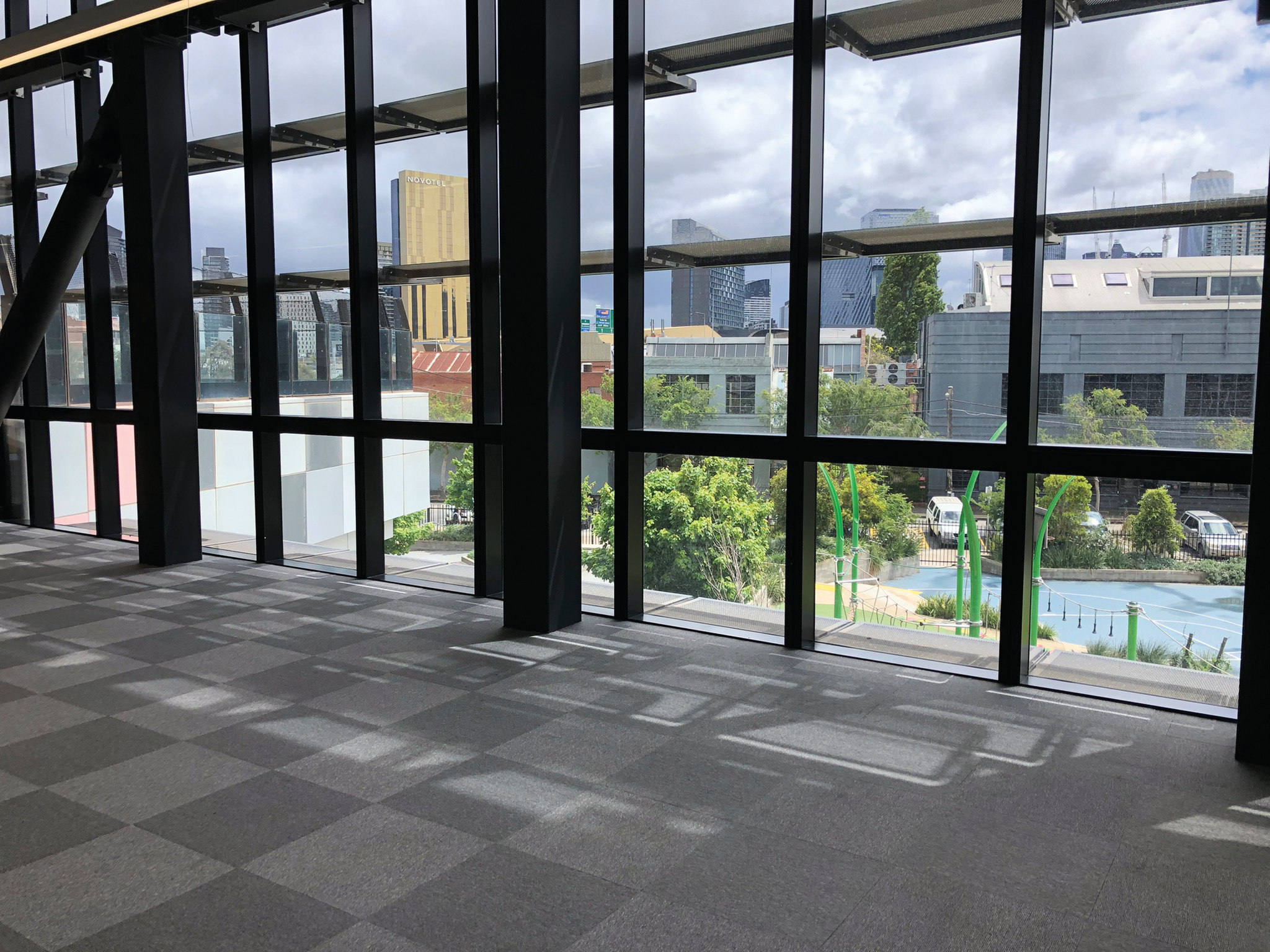 Figure 5. Each of the three vertical schools in the survey featured expansive floor-to-ceiling windows, which the students cited as beneficial to learning.