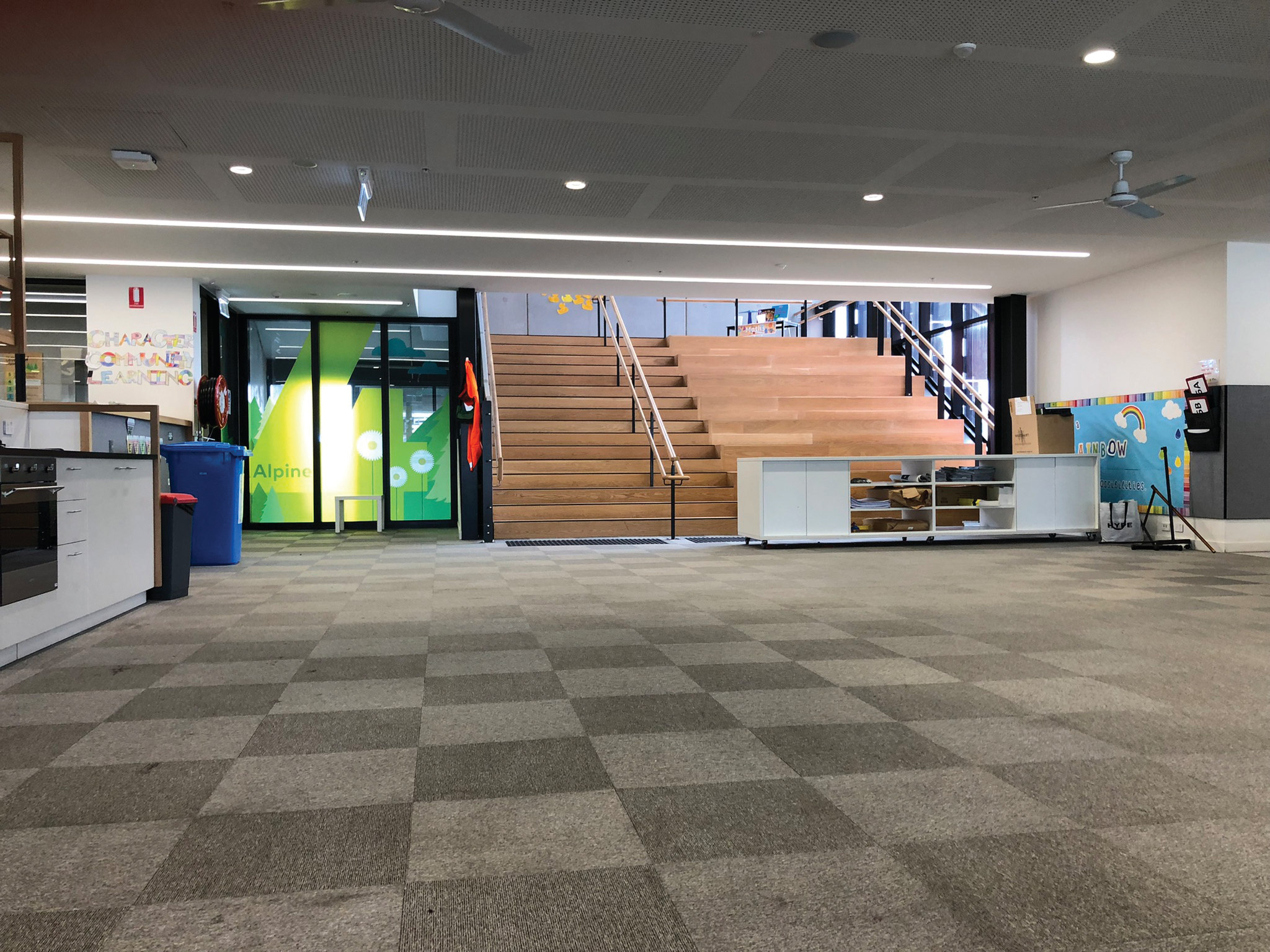 Figure 6. Each of the six floors in vertical School 1 is themed to an aspect of nature, so that even internal areas reinforce connections to the outdoors while assisting wayfinding. Shown here: the “Alpine” level.