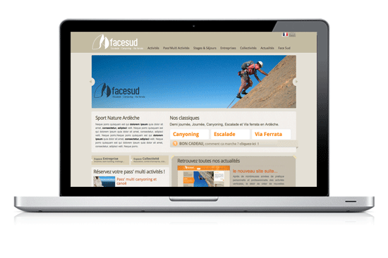 Index nouveau site internet Face Sud