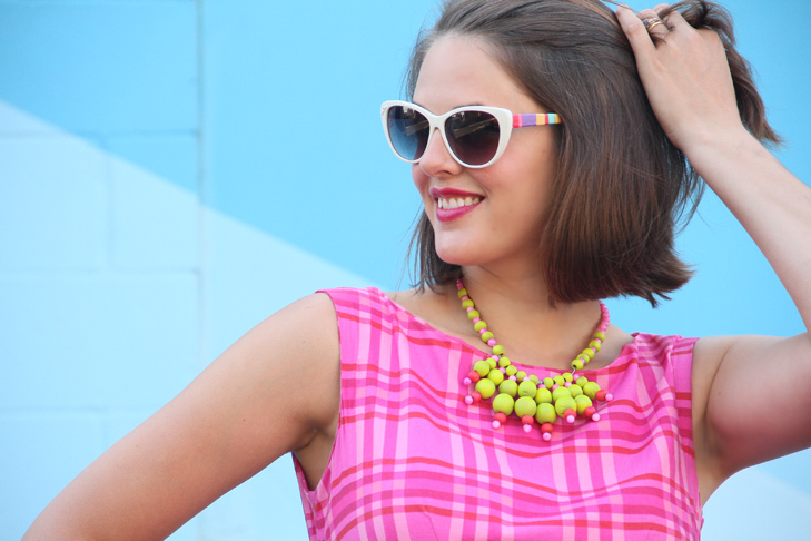 Simplicity 2444, Jessica Quirk, What I Wore, DIY, Self Made, Simplicity 2444, neon necklace DIY, DIY sunglasses