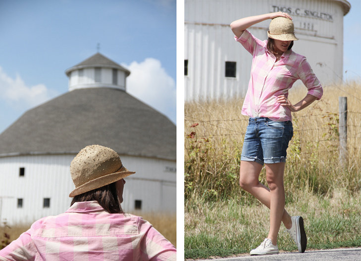What I Wore, Jessica Quirk, Country Road, Outfit Blog, Style Blog, Gingham, Straw, Jean Shorts, Converse