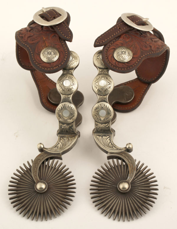 Lot #1178 L&M Double Mounted Silver Spurs
