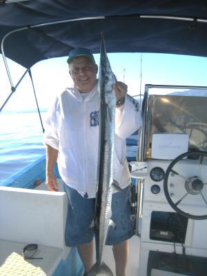 Biggest Needlefish I ever saw, hooked and landed while Jack got the Bull Durado