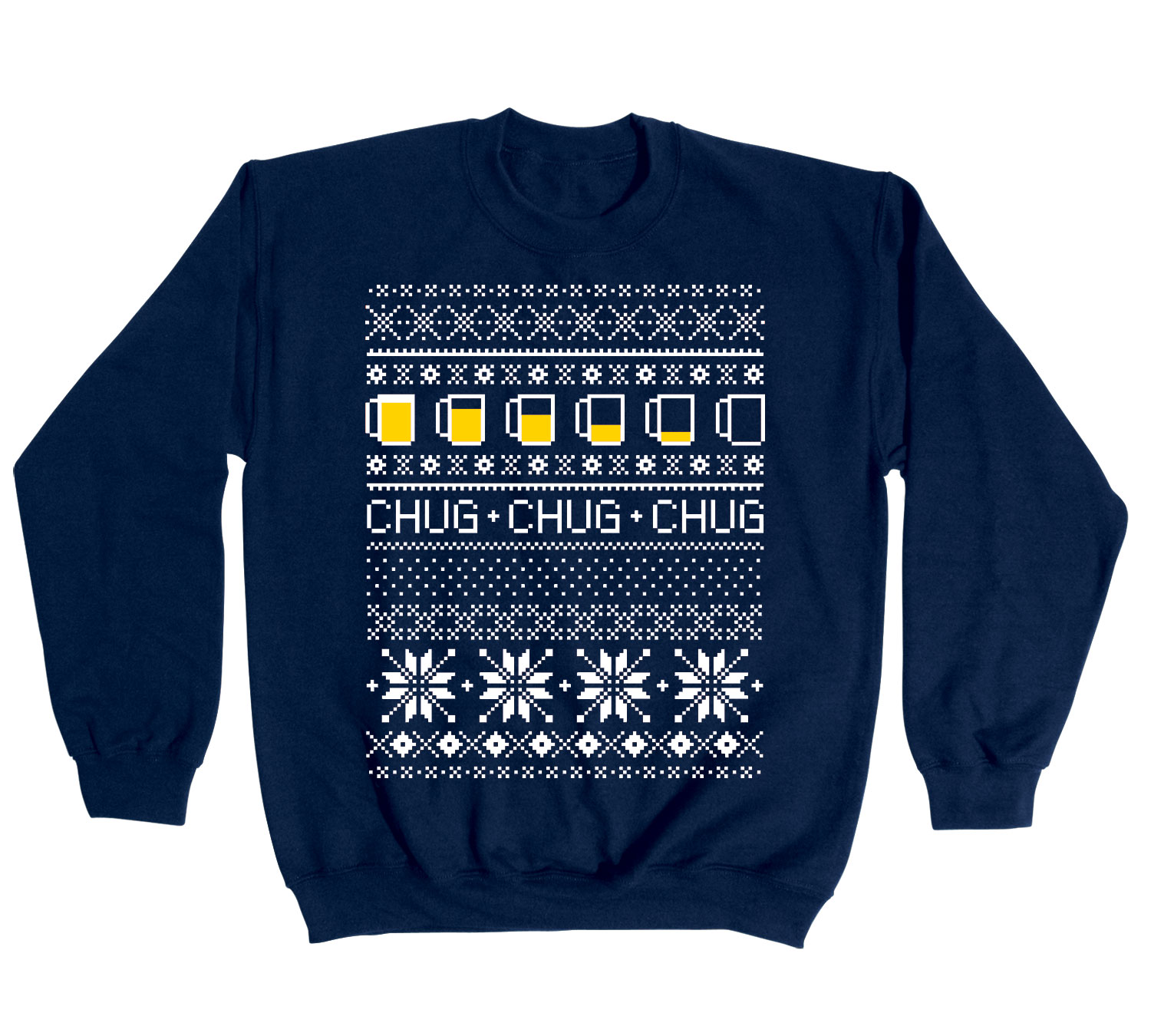 Ugly Sweater Chug Beer Christmas Holiday Cool Drinking Party Mens